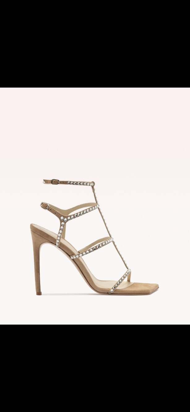Alexandre Birman Amanda 100 Meringue Crystal Sandals Size 38.5 – MSRP $1,095